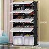 Multi-Tier Extendable Foldable Plastic Shoe Rack Cabinet Modern Waterproof Home Furniture Tool-free Assembly for Living Room