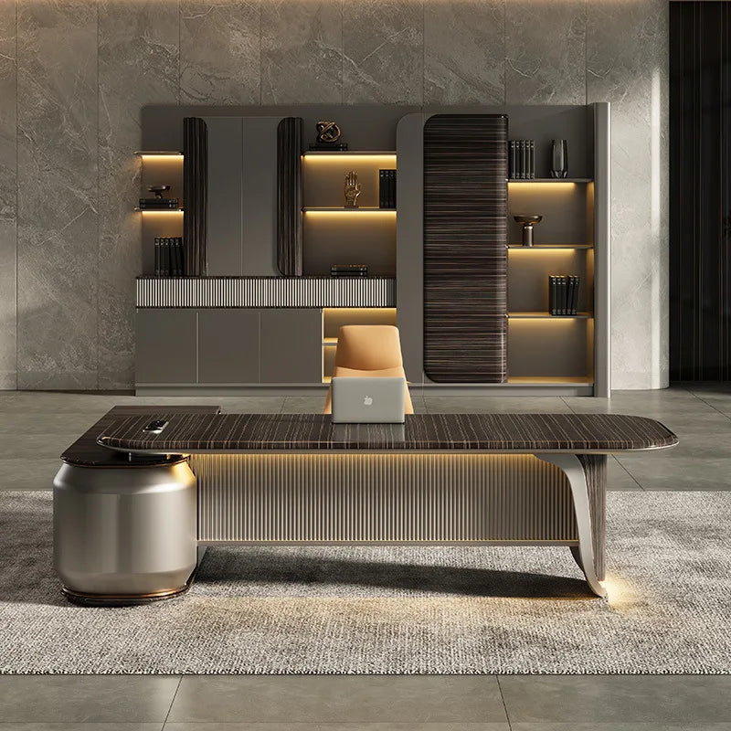 Light Luxury Simple Modern Office Furniture Wooden Panel Manager Executive Desk Suitable for Home Office Hotel for Boss