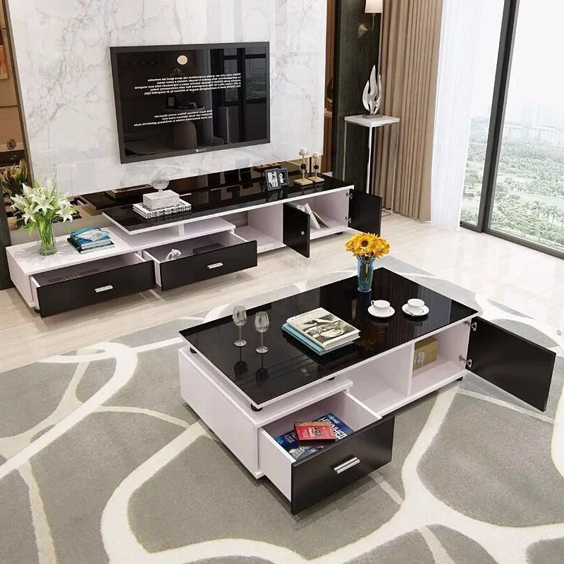 Glass Simple Style Living Room Furniture Good Quality Modern Light Luxury MDF  Tv Stand Cabinet Design with Storage
