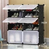 Multi-Tier Extendable Foldable Plastic Shoe Rack Cabinet Modern Waterproof Home Furniture Tool-free Assembly for Living Room