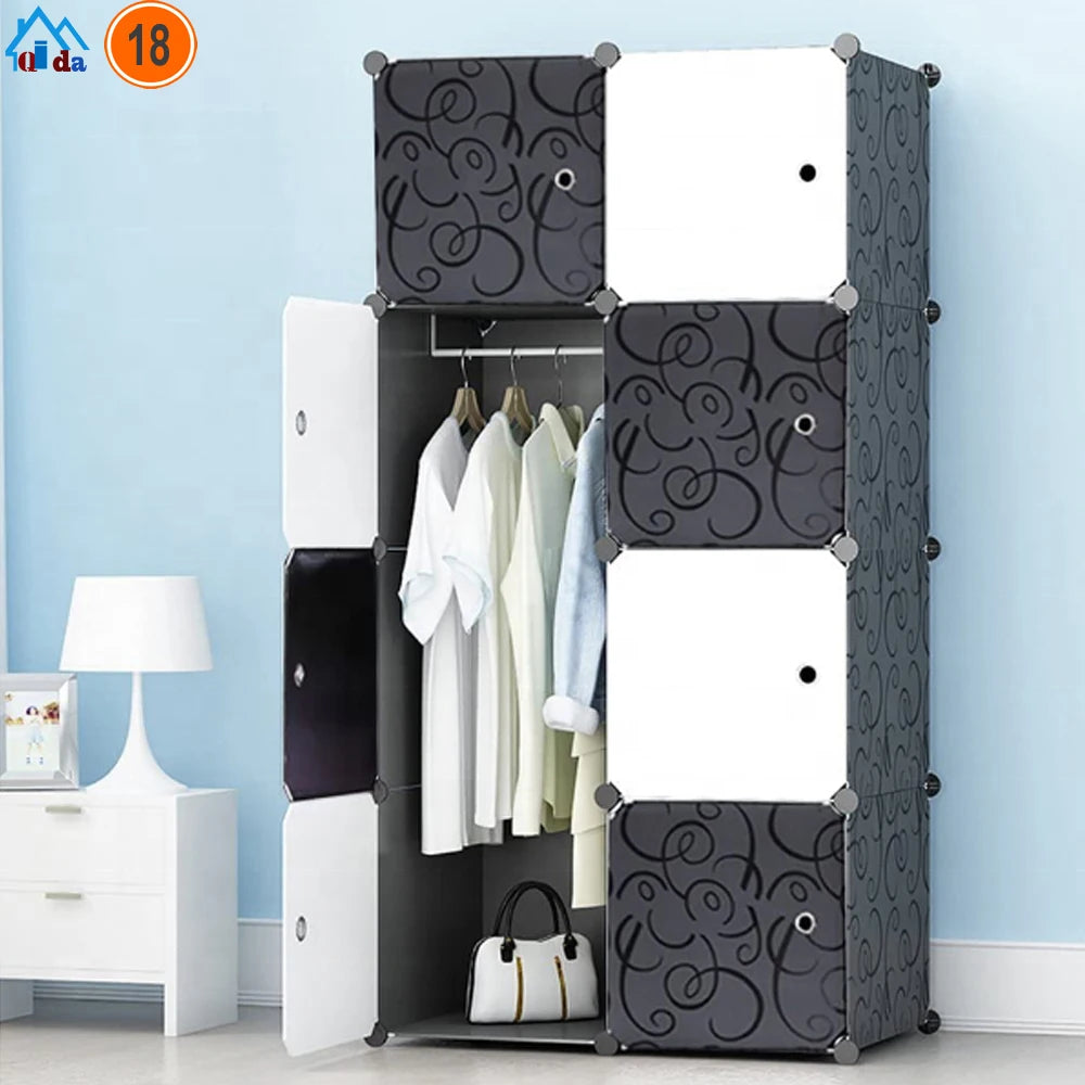 DIY Cube Closet Wardrobe Modular Storage Organizer Clothes Kids Furniture