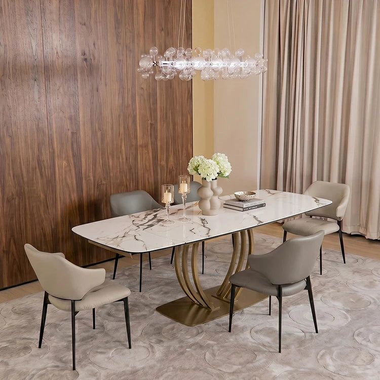 7-day Shipping Home Furniture Sintered Stone Top Rectangle Extendable Dining Table 6 8seater