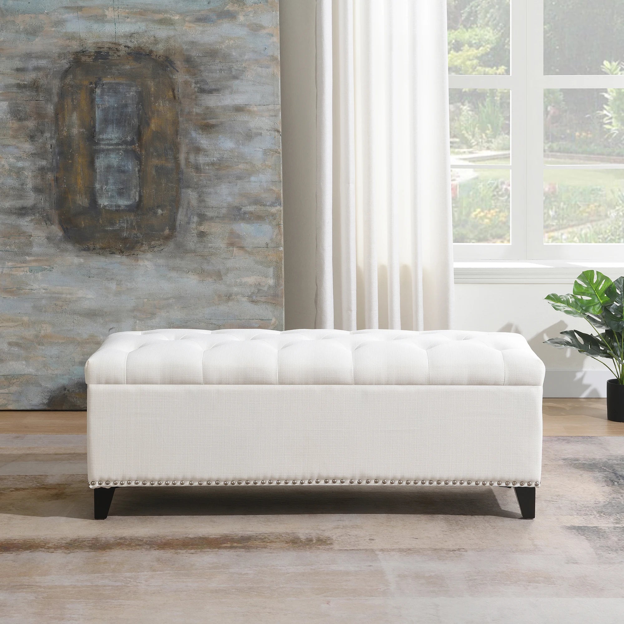 Modern Storage Ottoman Bench Home Stool for Entry Living Room Furniture Bed End Bench Ottoman for Bedroom