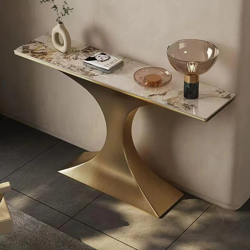 Italian Luxury Simple Entry Marble Console Table Modern Home Furniture for Corridor Aisle Entrance Bar Table
