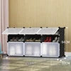 Multi-Tier Extendable Foldable Plastic Shoe Rack Cabinet Modern Waterproof Home Furniture Tool-free Assembly for Living Room