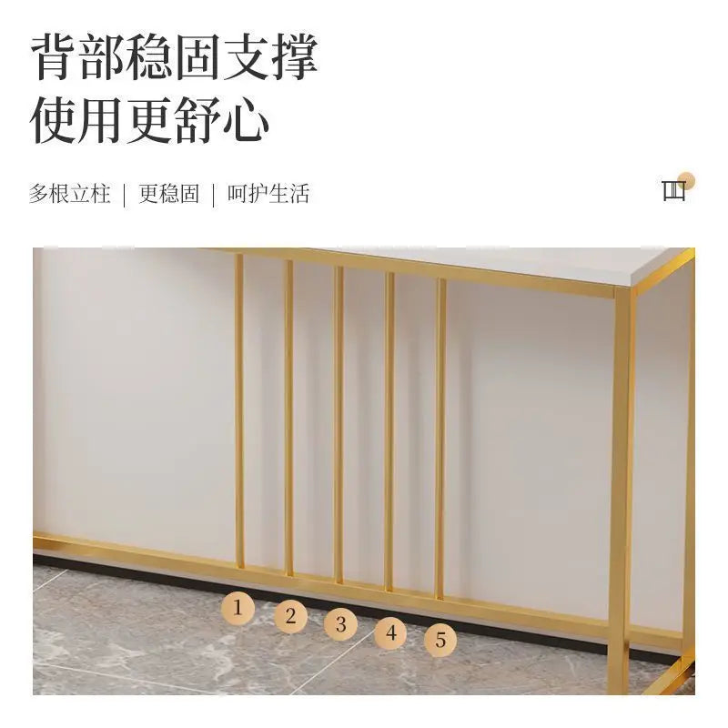 Small Elegant Metal Hallway Gold Stone Console Tables Table Modern Living Room Furniture for Command Center Minimalist 1piece
