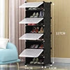 Multi-Tier Extendable Foldable Plastic Shoe Rack Cabinet Modern Waterproof Home Furniture Tool-free Assembly for Living Room