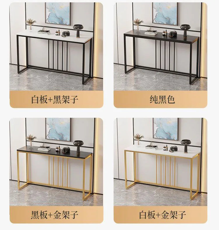 Small Elegant Metal Hallway Gold Stone Console Tables Table Modern Living Room Furniture for Command Center Minimalist 1piece