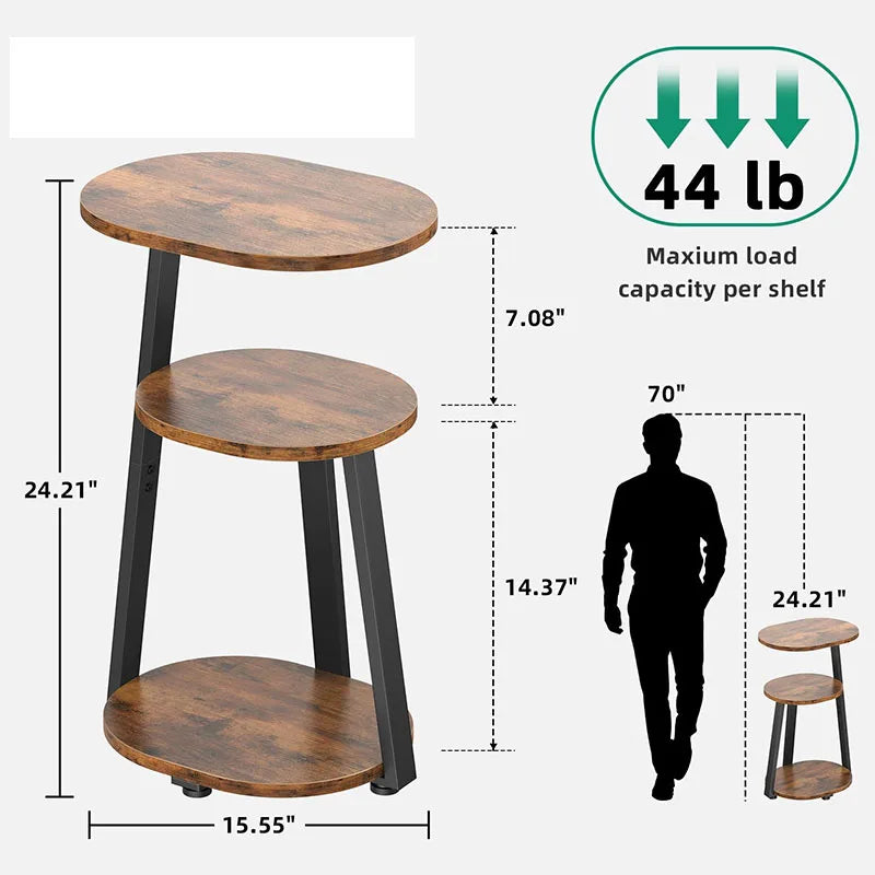 Modern European Design Iron Frame Wooden Top Durable Coffee Table with Easy Assembly for Living Room Home Furniture