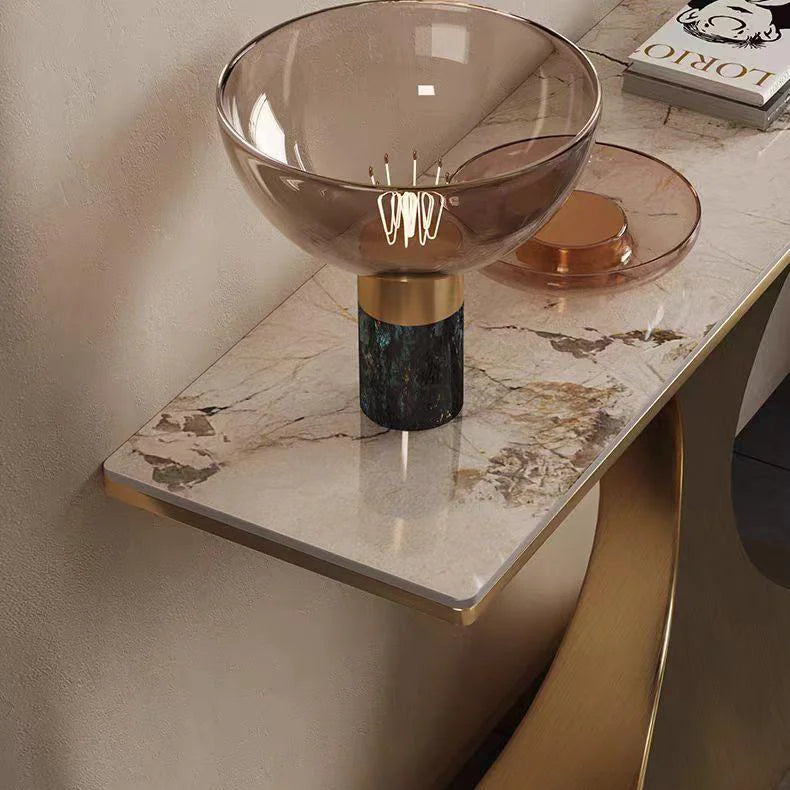 Italian Luxury Simple Entry Marble Console Table Modern Home Furniture for Corridor Aisle Entrance Bar Table