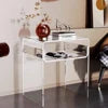2-Tier Green Acrylic Contemporary Bedside Nightstand Coffee Table for Bedroom and Living Room Home Decor Furniture