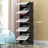 Multi-Tier Extendable Foldable Plastic Shoe Rack Cabinet Modern Waterproof Home Furniture Tool-free Assembly for Living Room