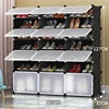 Multi-Tier Extendable Foldable Plastic Shoe Rack Cabinet Modern Waterproof Home Furniture Tool-free Assembly for Living Room