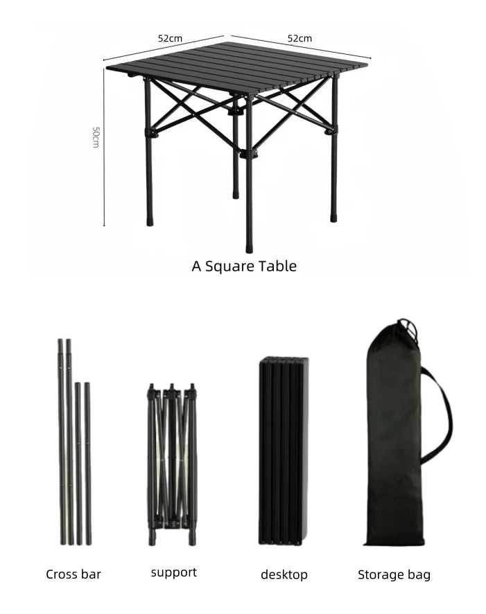 Outdoor Modern Dining Furniture for BBQ Picnic Lightweight Metal Frame Easy Folding Storage Bag for Hotels Courtyard Park Use