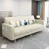 Modern Dual-Use Fabric Latex Sofa Bed Small House Foldable Three-Person Living Room Furniture for Simple Modern House