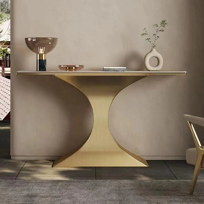 Italian Luxury Simple Entry Marble Console Table Modern Home Furniture for Corridor Aisle Entrance Bar Table