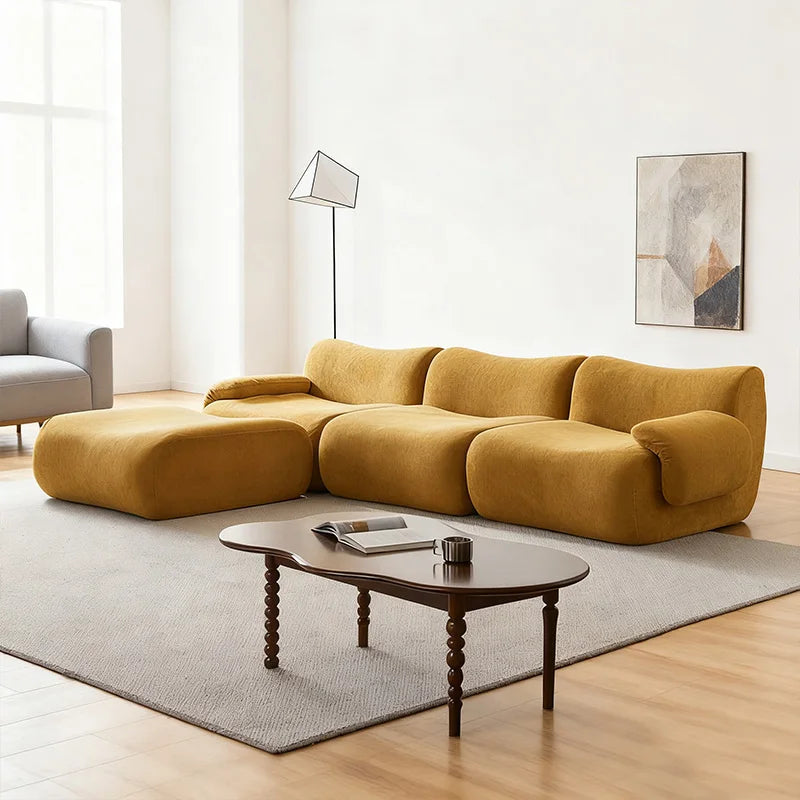 Compressed Modular Soft Sponge Upholstered Sofa Bed Sectional Sofa Set Modern Living Room Furniture China Manufacturer