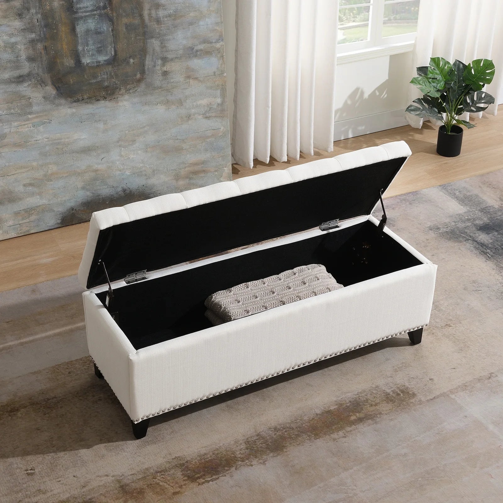 Modern Storage Ottoman Bench Home Stool for Entry Living Room Furniture Bed End Bench Ottoman for Bedroom