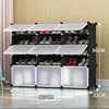 Multi-Tier Extendable Foldable Plastic Shoe Rack Cabinet Modern Waterproof Home Furniture Tool-free Assembly for Living Room