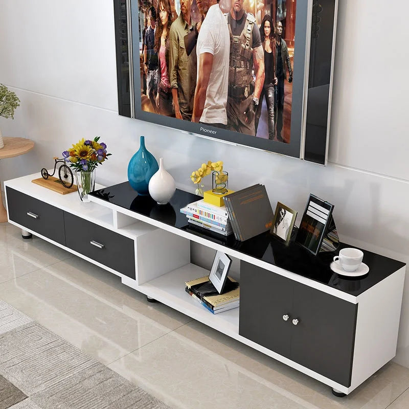 Glass Simple Style Living Room Furniture Good Quality Modern Light Luxury MDF  Tv Stand Cabinet Design with Storage