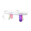 Nordic Modern Edge Rainbow Acrylic Transparent Coffee Table  Home Furniture for Dining Room or Apartment for Hotels