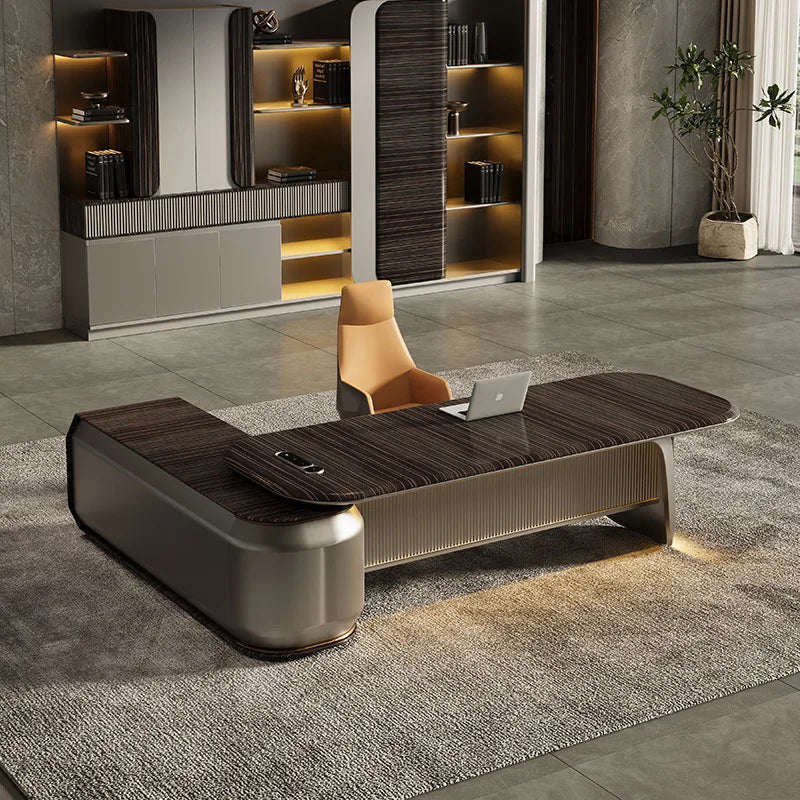 Light Luxury Simple Modern Office Furniture Wooden Panel Manager Executive Desk Suitable for Home Office Hotel for Boss