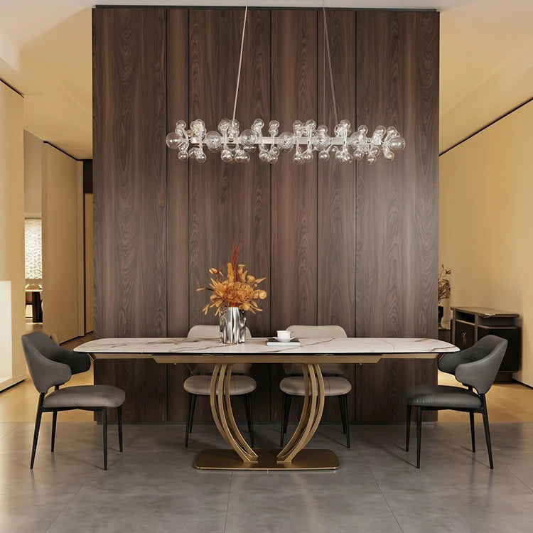 7-day Shipping Home Furniture Sintered Stone Top Rectangle Extendable Dining Table 6 8seater