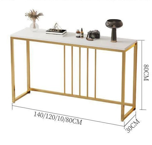 Small Elegant Metal Hallway Gold Stone Console Tables Table Modern Living Room Furniture for Command Center Minimalist 1piece