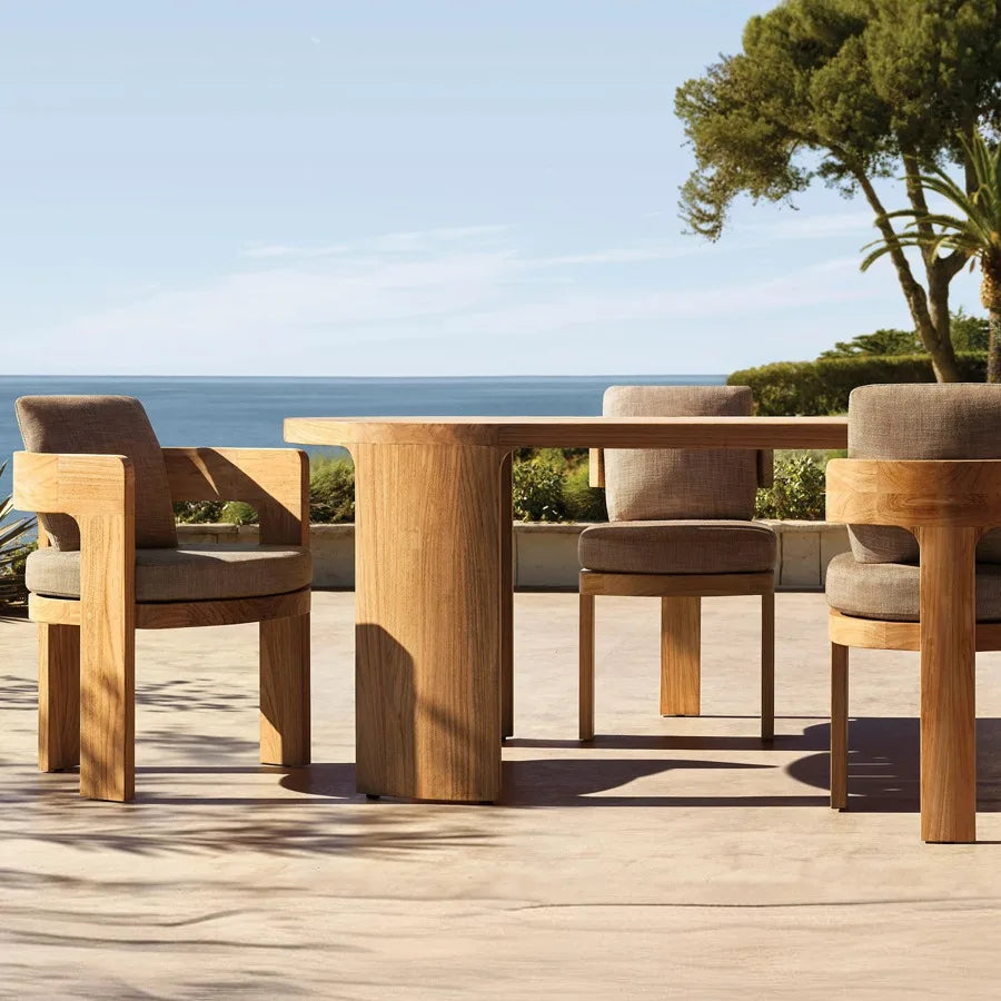 Modern Garden Teak Outdoor Furniture Sofa Set Hotel Simple Weatherproof Fabric Waterproof Open Air  Patio Garden Furniture