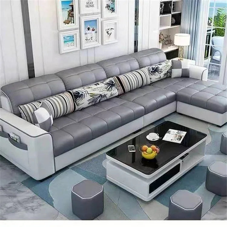 Living Room Furniture Best Fabric Nano Technology Fabric Sofa  L Shape Three Anti Wash Wear Resistant Sofa Bed