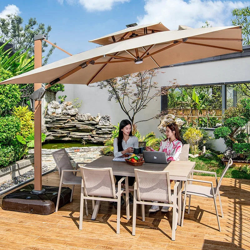 [280 Grams Canopy Polyester]Creative Outdoor Beach Parasols Sun Umbrella Prefect Decor Result Led Light Garden Furniture