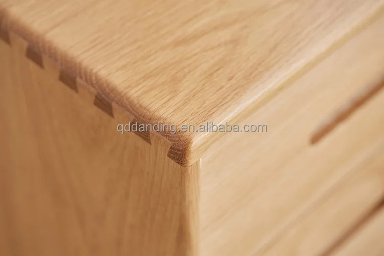 F8021 Nordic Style Solid Oak Wood Bedroom Furniture 2 Drawers Nightstand Bedside Table