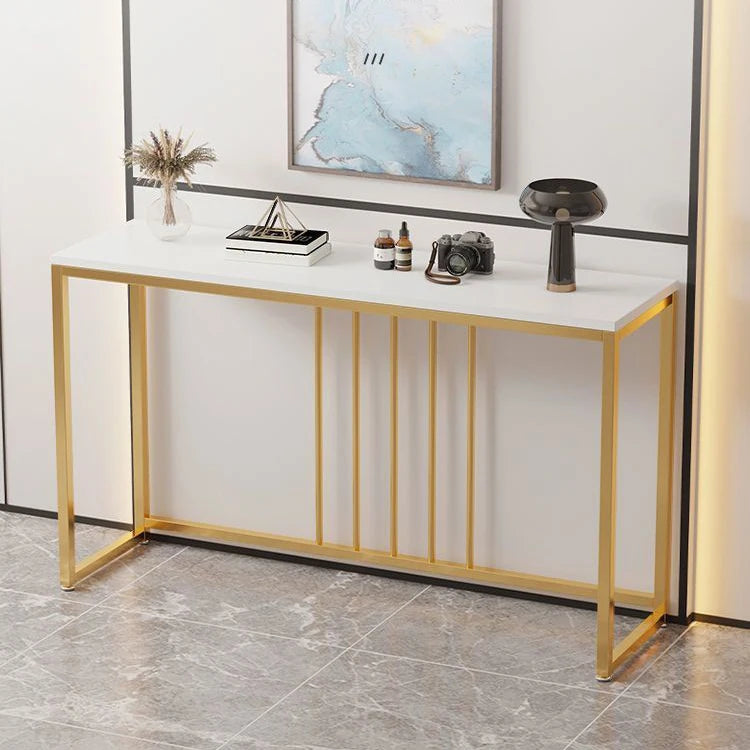Small Elegant Metal Hallway Gold Stone Console Tables Table Modern Living Room Furniture for Command Center Minimalist 1piece