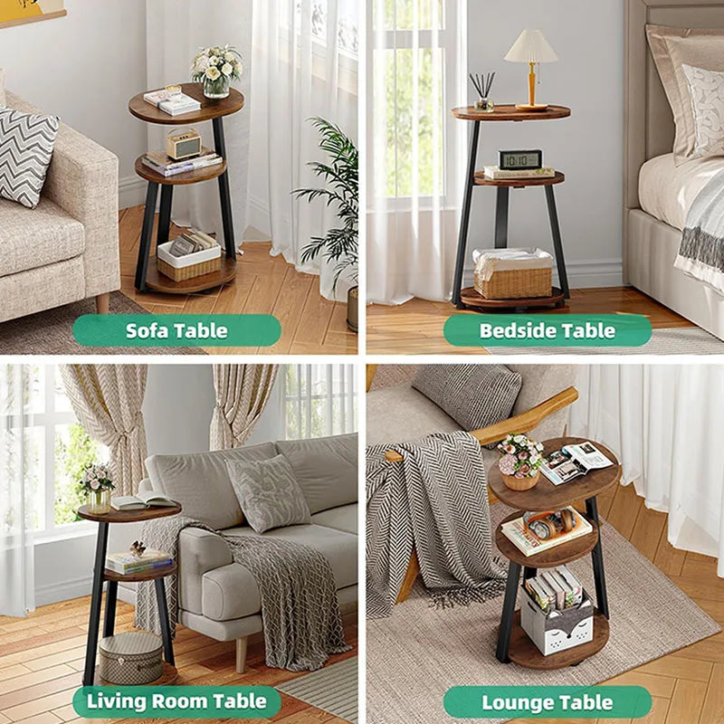 Modern European Design Iron Frame Wooden Top Durable Coffee Table with Easy Assembly for Living Room Home Furniture