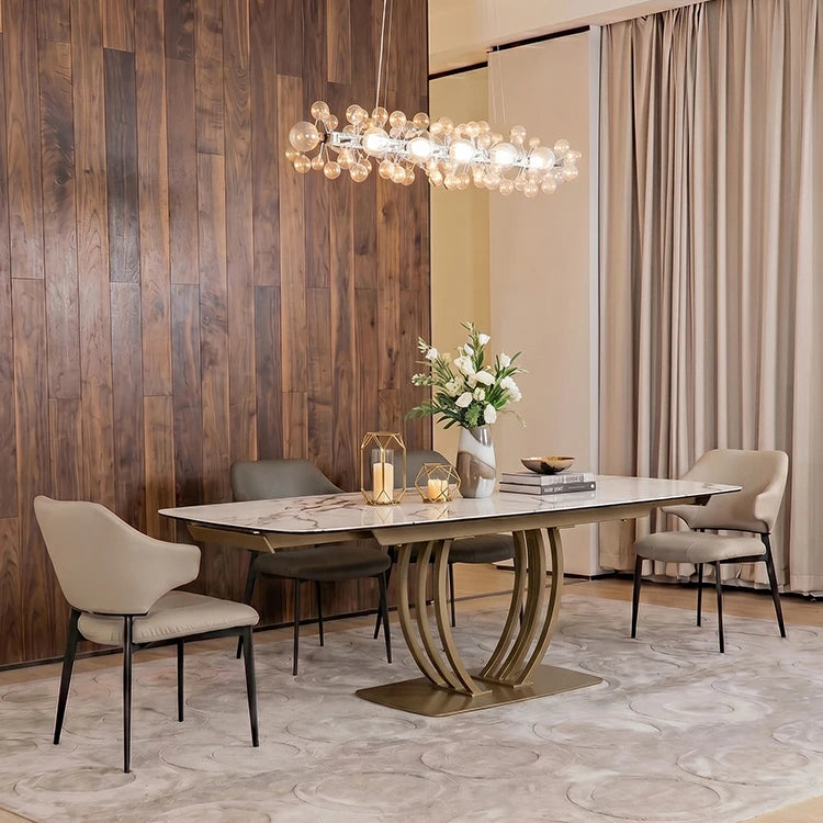 7-day Shipping Home Furniture Sintered Stone Top Rectangle Extendable Dining Table 6 8seater