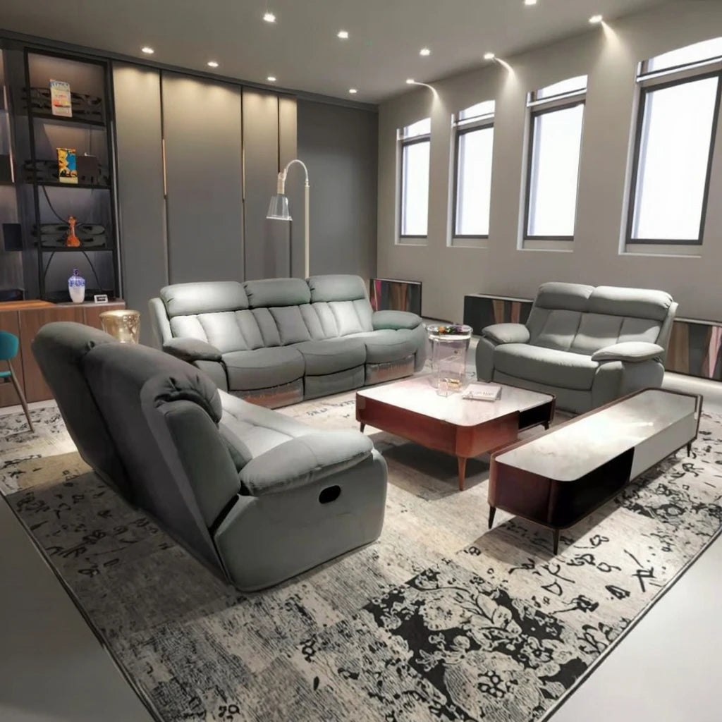 Modern Home Living Room Modular Foldable 3 2 1 Functional Reclining Italy Leather Sofa Multi Functional Electric Home Furniture