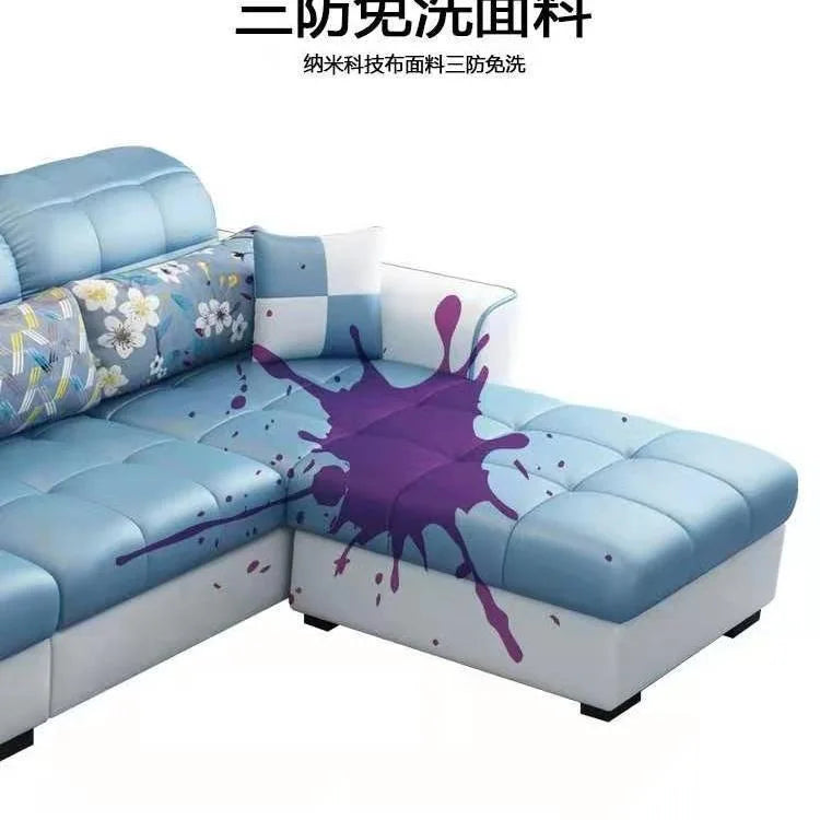 Living Room Furniture Best Fabric Nano Technology Fabric Sofa  L Shape Three Anti Wash Wear Resistant Sofa Bed