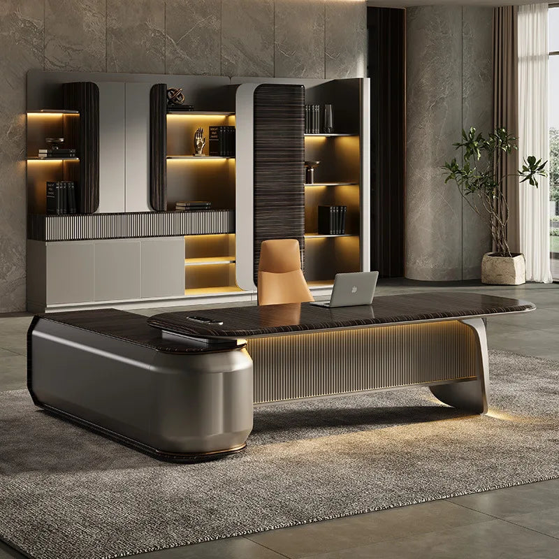 Light Luxury Simple Modern Office Furniture Wooden Panel Manager Executive Desk Suitable for Home Office Hotel for Boss