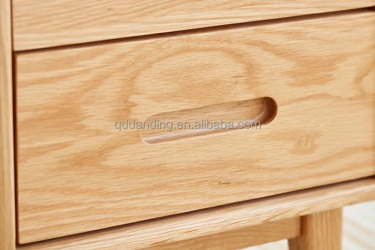 F8021 Nordic Style Solid Oak Wood Bedroom Furniture 2 Drawers Nightstand Bedside Table