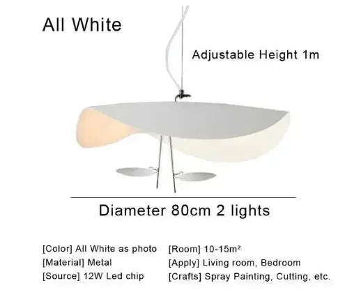 Pendant Lamp Flying Saucer Hat Industrial Retro Design Lamp White Black Industrial Pendant Light Catellani & Smith Lederam Manta