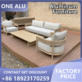 Patio Aluminum Furniture Comfortable Thick Upholstered Cushions Quick Dry StyleSofa Set for Garden Living Room Courtyard
