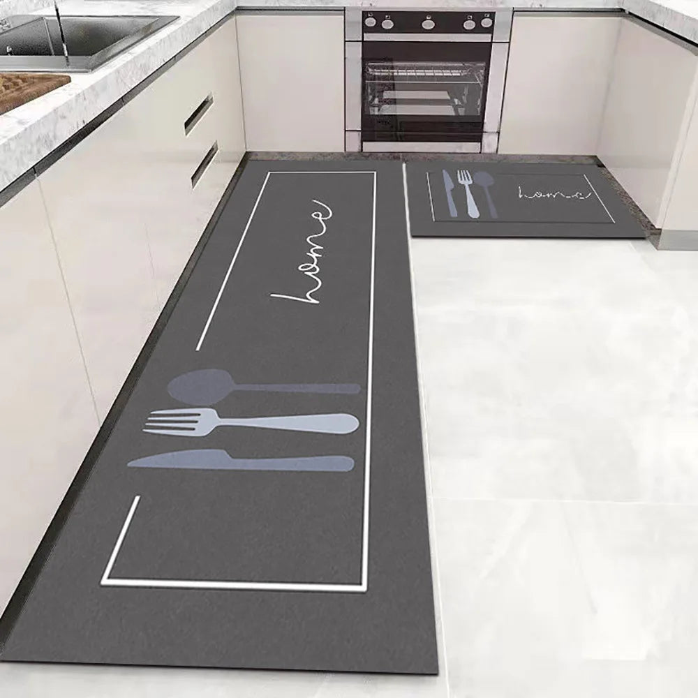 Crystal velvet kitchen mat non-slip, oil-proof, erasable, non-washable, waterproof, oil-absorbent and dirty-resistant carpet