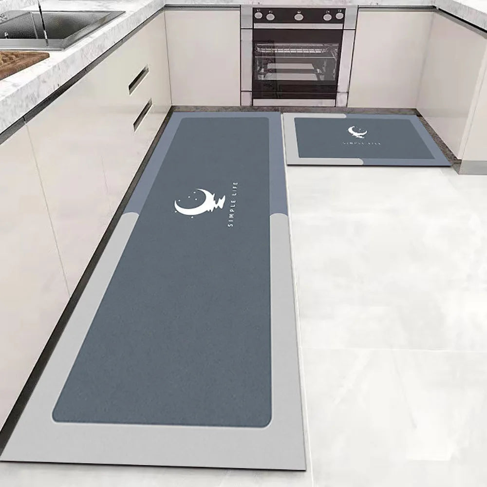 Crystal velvet kitchen mat non-slip, oil-proof, erasable, non-washable, waterproof, oil-absorbent and dirty-resistant carpet